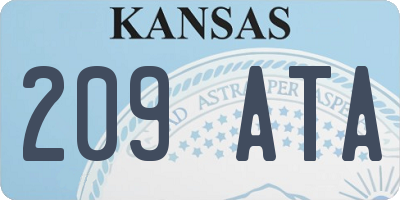 KS license plate 209ATA