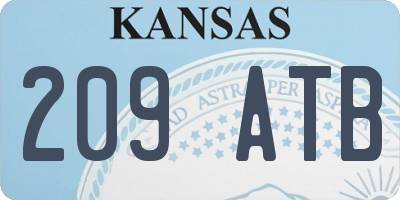 KS license plate 209ATB