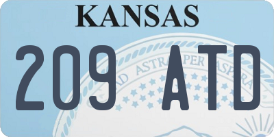 KS license plate 209ATD