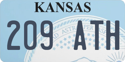 KS license plate 209ATH