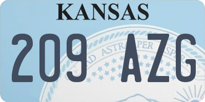 KS license plate 209AZG