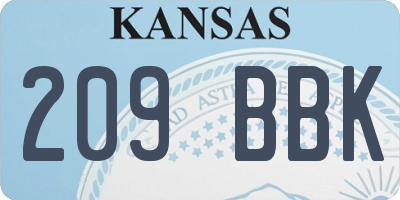KS license plate 209BBK