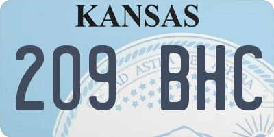 KS license plate 209BHC
