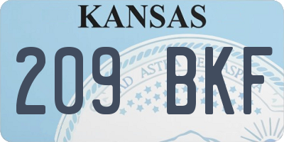 KS license plate 209BKF