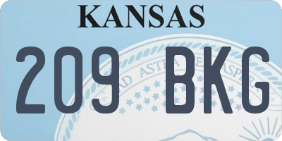 KS license plate 209BKG