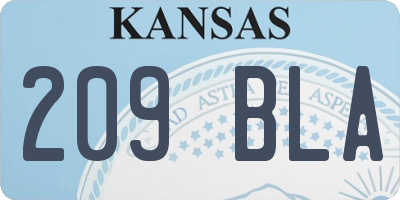KS license plate 209BLA