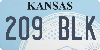 KS license plate 209BLK