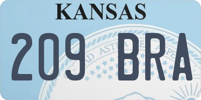 KS license plate 209BRA