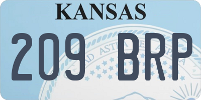 KS license plate 209BRP