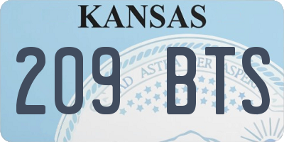 KS license plate 209BTS
