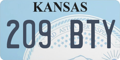 KS license plate 209BTY
