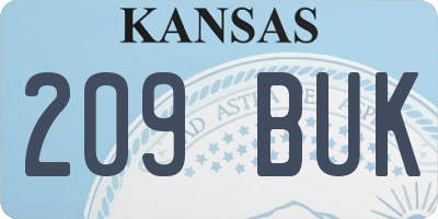 KS license plate 209BUK