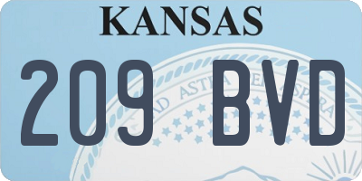 KS license plate 209BVD