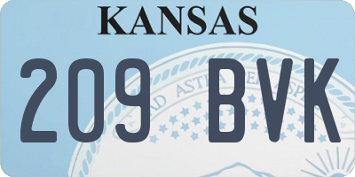 KS license plate 209BVK