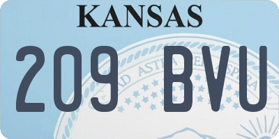 KS license plate 209BVU