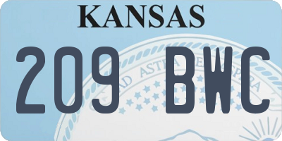KS license plate 209BWC