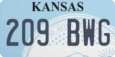 KS license plate 209BWG