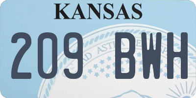 KS license plate 209BWH