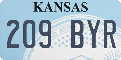 KS license plate 209BYR