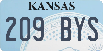 KS license plate 209BYS