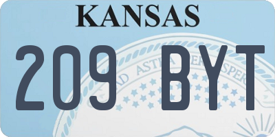 KS license plate 209BYT