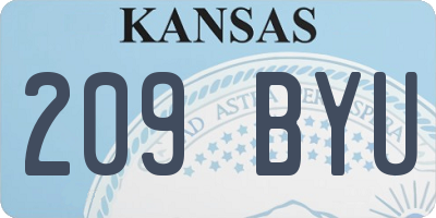 KS license plate 209BYU