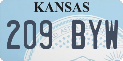 KS license plate 209BYW