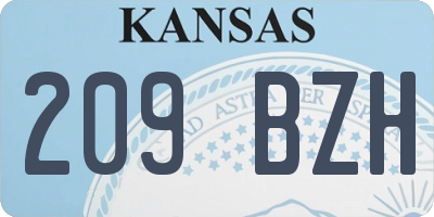 KS license plate 209BZH