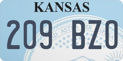 KS license plate 209BZO