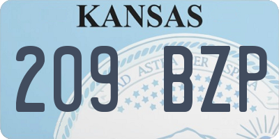 KS license plate 209BZP