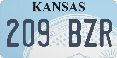 KS license plate 209BZR
