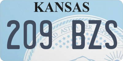 KS license plate 209BZS