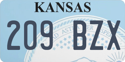 KS license plate 209BZX