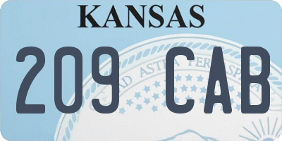 KS license plate 209CAB