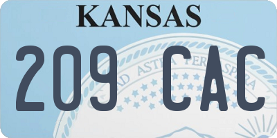 KS license plate 209CAC