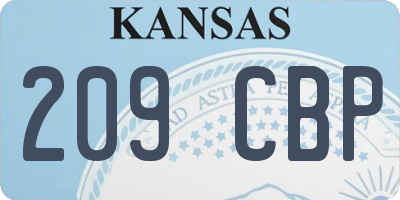 KS license plate 209CBP