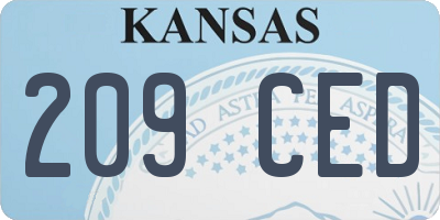 KS license plate 209CED