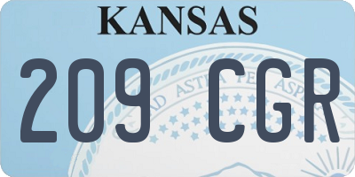 KS license plate 209CGR