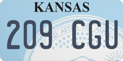 KS license plate 209CGU