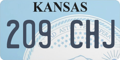 KS license plate 209CHJ