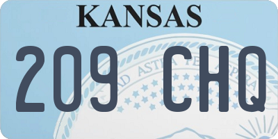 KS license plate 209CHQ