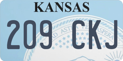 KS license plate 209CKJ