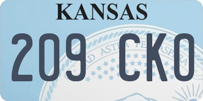 KS license plate 209CKO