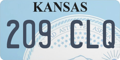 KS license plate 209CLQ