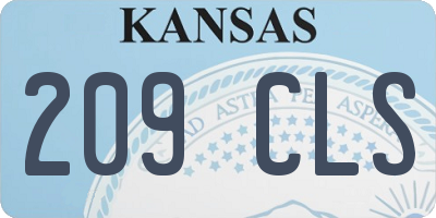 KS license plate 209CLS