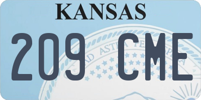 KS license plate 209CME