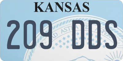 KS license plate 209DDS
