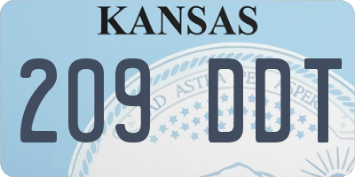KS license plate 209DDT