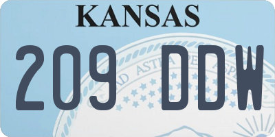 KS license plate 209DDW