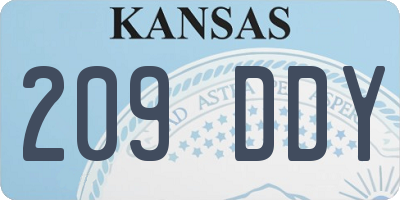KS license plate 209DDY